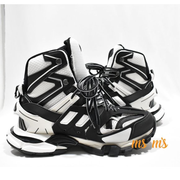 NIB BALENCIAGA NOIR Leather Track High Top Hiking Sneakers main image 6